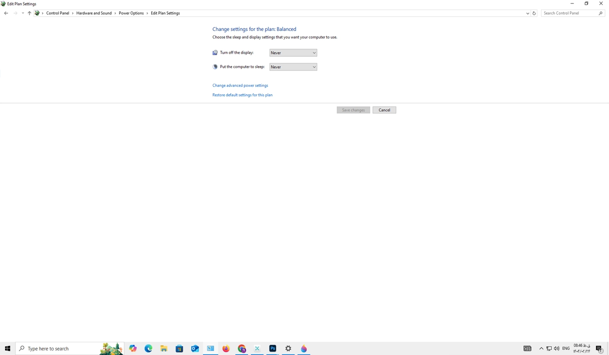 تنظیمات برق مانیتور